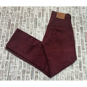 Levis 501 Denim Jeans Mens Size 28x31 Plum Straight Leg Button Fly Made USA